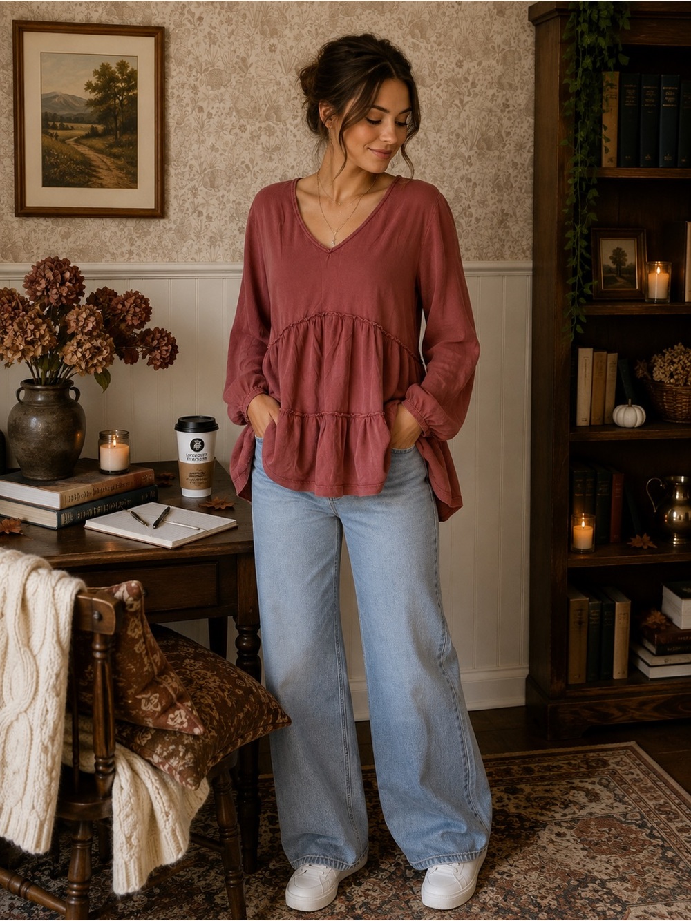 Anthropologie Tiered Boho Tunic Top – Size Large